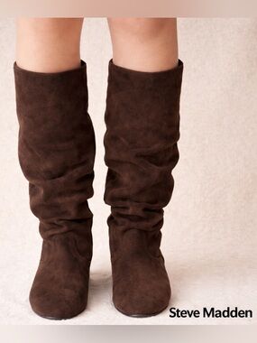 Steve Madden Slouchy Brown Suede Boots Size 8